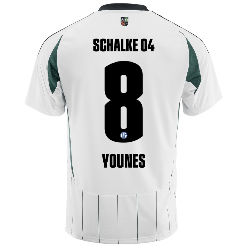 Kinder Fußball Amin Younes #8 Weiß Grün Auswärtstrikot Trikot 2024/25 T-Shirt Luxemburg