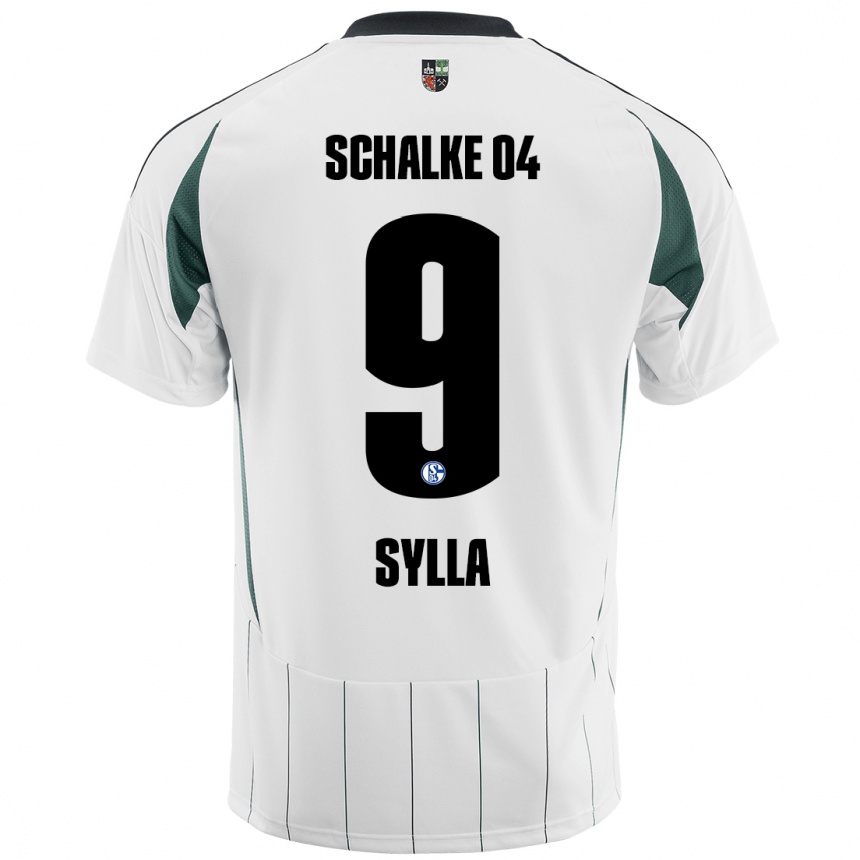 Kinder Fußball Moussa Sylla #9 Weiß Grün Auswärtstrikot Trikot 2024/25 T-Shirt Luxemburg