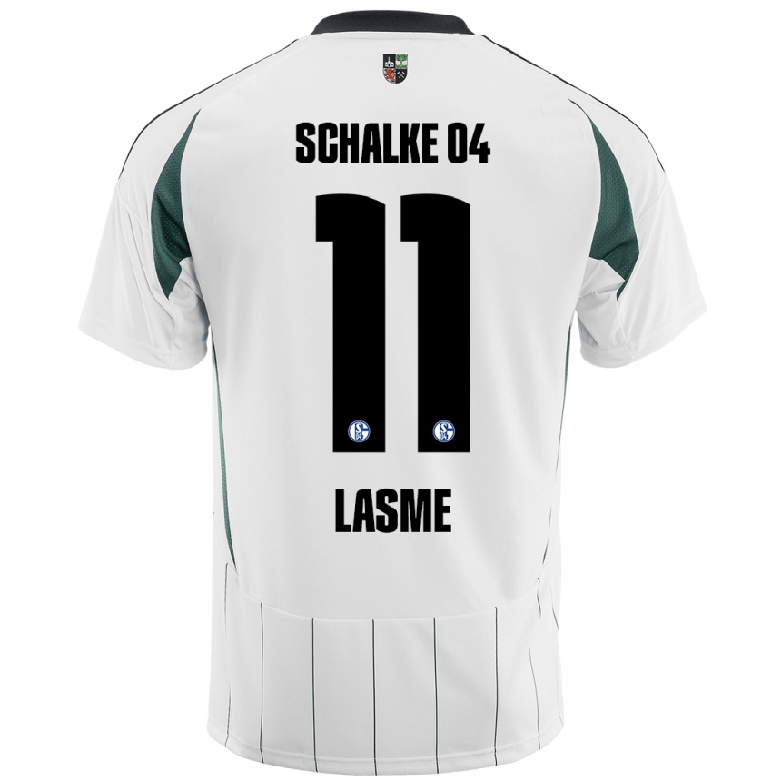 Kinder Fußball Bryan Lasme #11 Weiß Grün Auswärtstrikot Trikot 2024/25 T-Shirt Luxemburg