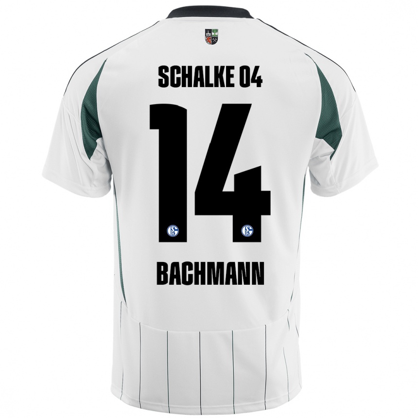 Kinder Fußball Janik Bachmann #14 Weiß Grün Auswärtstrikot Trikot 2024/25 T-Shirt Luxemburg