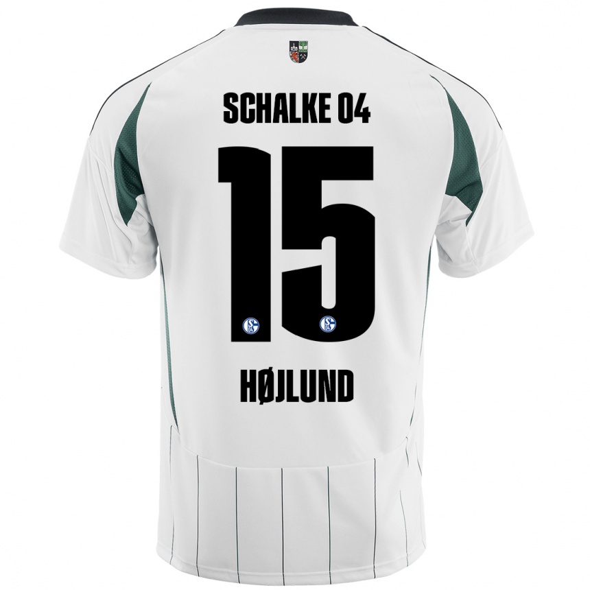 Kinder Fußball Emil Højlund #15 Weiß Grün Auswärtstrikot Trikot 2024/25 T-Shirt Luxemburg