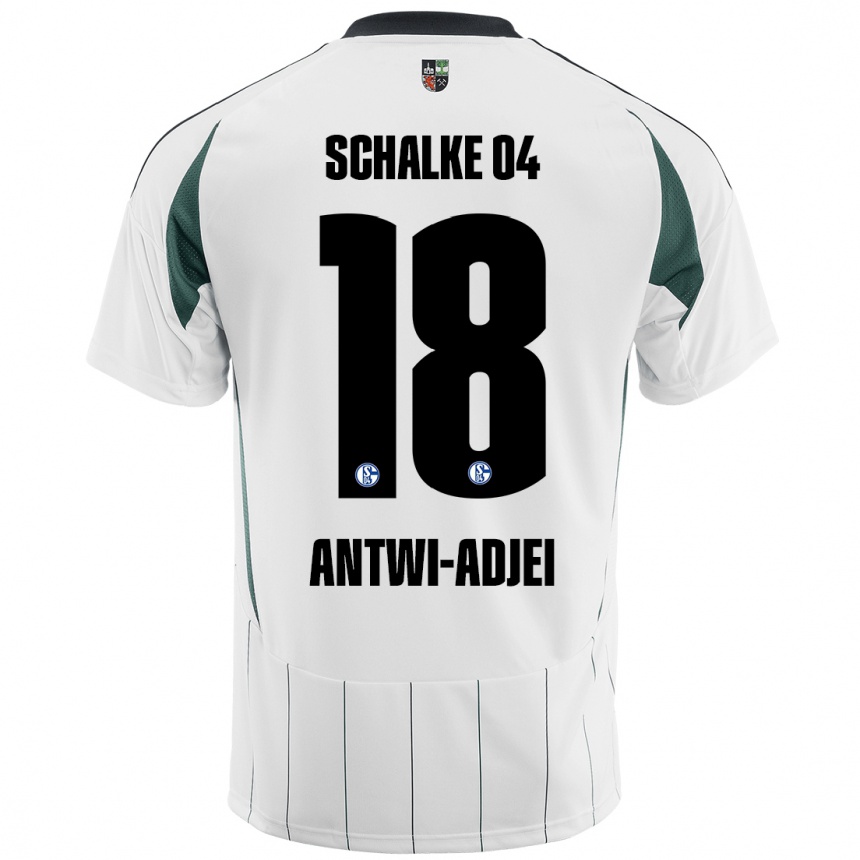 Kinder Fußball Christopher Antwi-Adjei #18 Weiß Grün Auswärtstrikot Trikot 2024/25 T-Shirt Luxemburg