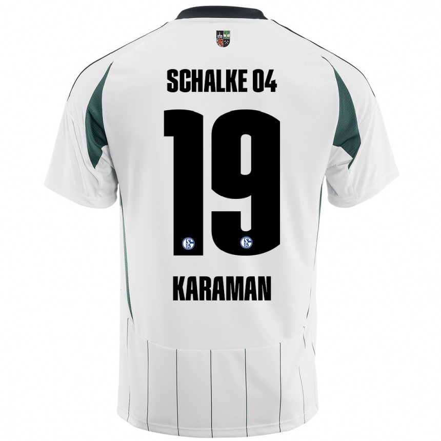 Kinder Fußball Kenan Karaman #19 Weiß Grün Auswärtstrikot Trikot 2024/25 T-Shirt Luxemburg