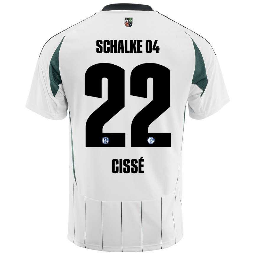 Kinder Fußball Ibrahima Cissé #22 Weiß Grün Auswärtstrikot Trikot 2024/25 T-Shirt Luxemburg