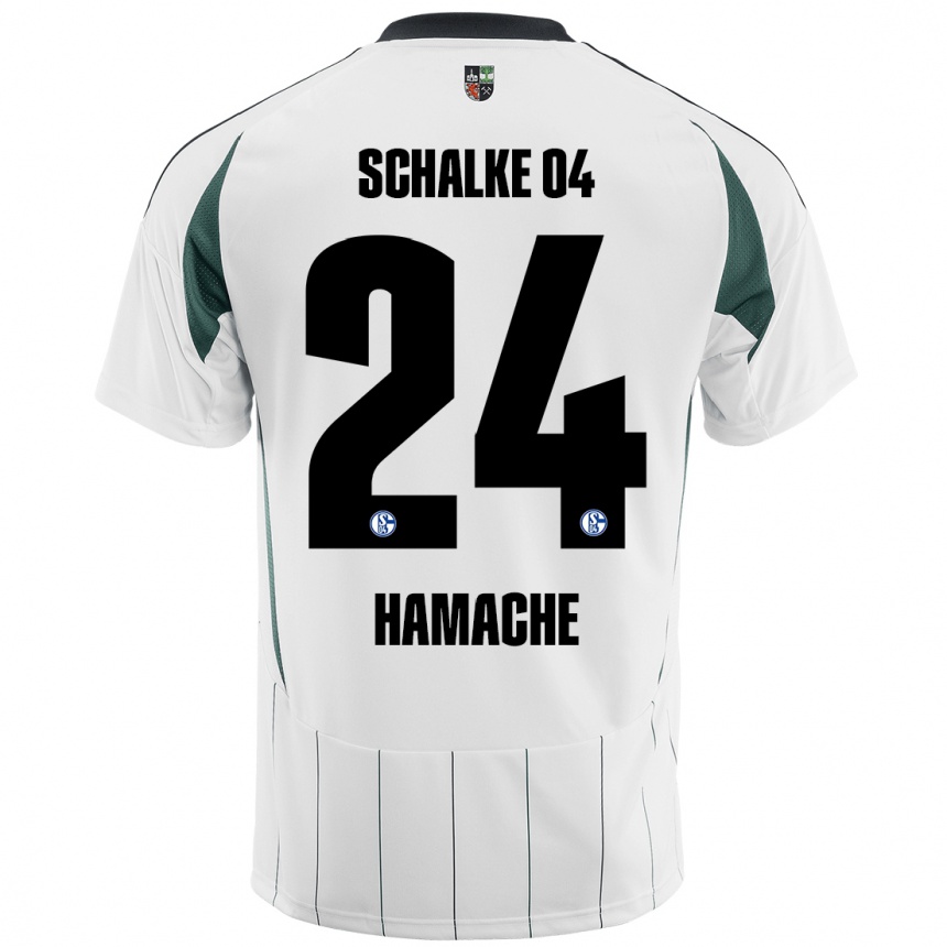 Kinder Fußball Ilyes Hamache #24 Weiß Grün Auswärtstrikot Trikot 2024/25 T-Shirt Luxemburg