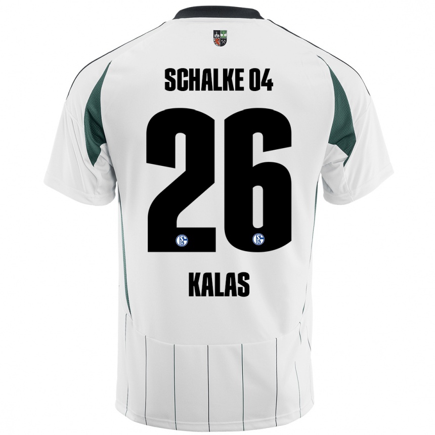 Kinder Fußball Tomas Kalas #26 Weiß Grün Auswärtstrikot Trikot 2024/25 T-Shirt Luxemburg