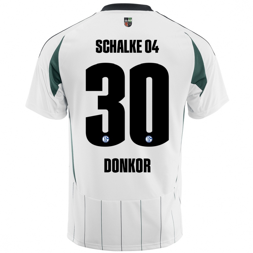 Kinder Fußball Anton Donkor #30 Weiß Grün Auswärtstrikot Trikot 2024/25 T-Shirt Luxemburg