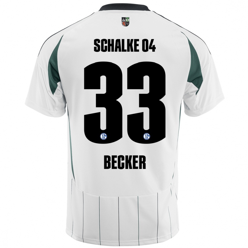 Kinder Fußball Vitalie Becker #33 Weiß Grün Auswärtstrikot Trikot 2024/25 T-Shirt Luxemburg