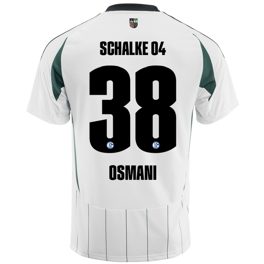 Kinder Fußball Tristan Osmani #38 Weiß Grün Auswärtstrikot Trikot 2024/25 T-Shirt Luxemburg