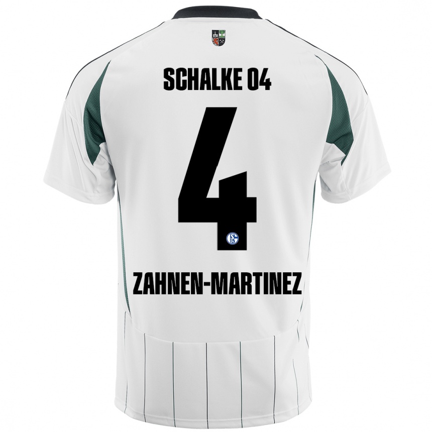 Kinder Fußball Pablo Zahnen-Martinez #4 Weiß Grün Auswärtstrikot Trikot 2024/25 T-Shirt Luxemburg