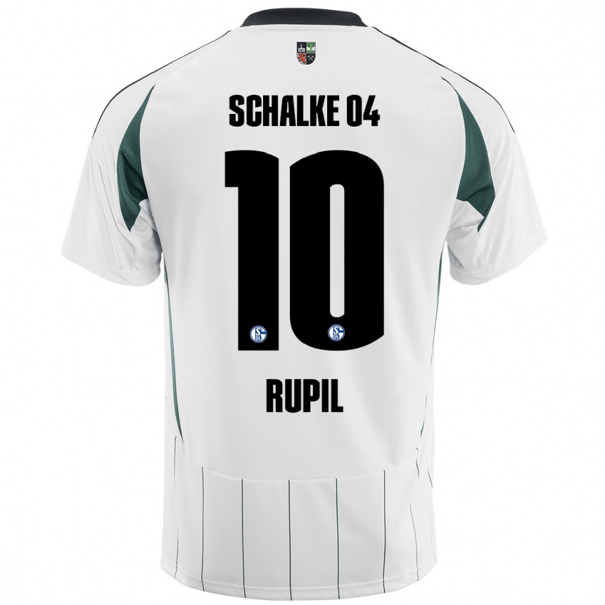 Kinder Fußball Timothé Rupil #10 Weiß Grün Auswärtstrikot Trikot 2024/25 T-Shirt Luxemburg