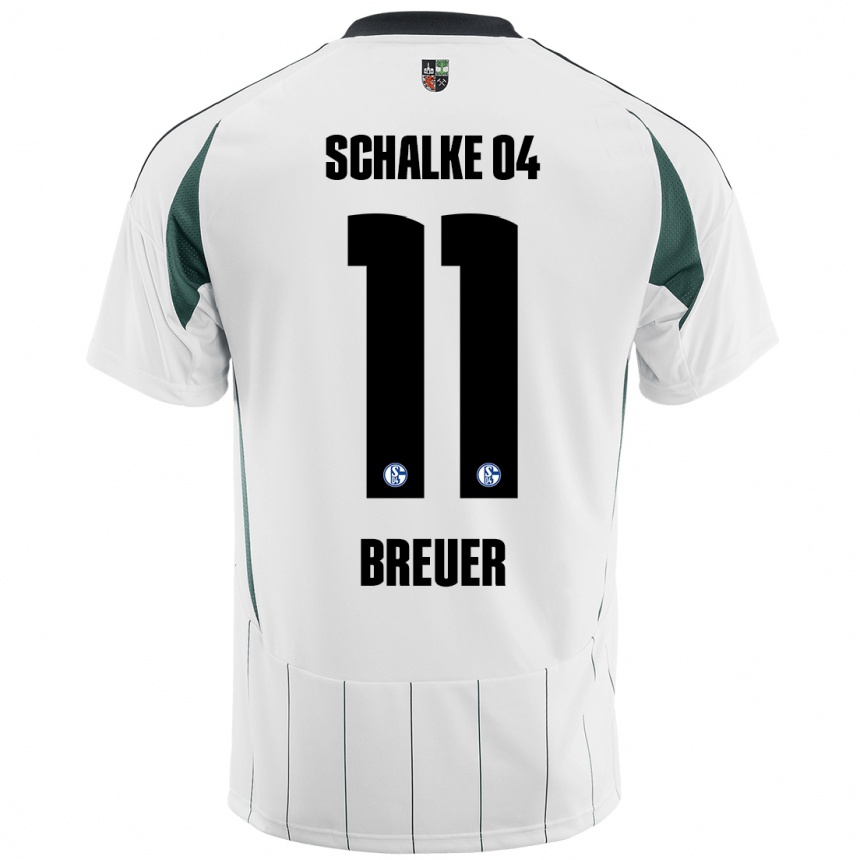 Kinder Fußball Simon Breuer #11 Weiß Grün Auswärtstrikot Trikot 2024/25 T-Shirt Luxemburg