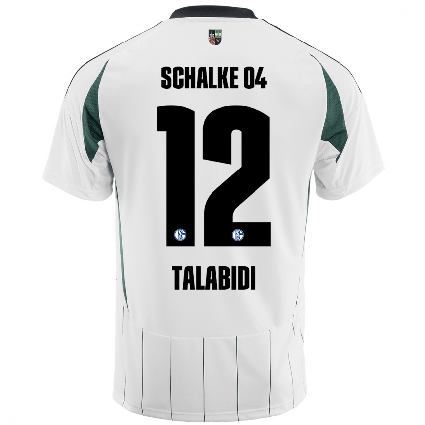 Kinder Fußball Malik Talabidi #12 Weiß Grün Auswärtstrikot Trikot 2024/25 T-Shirt Luxemburg