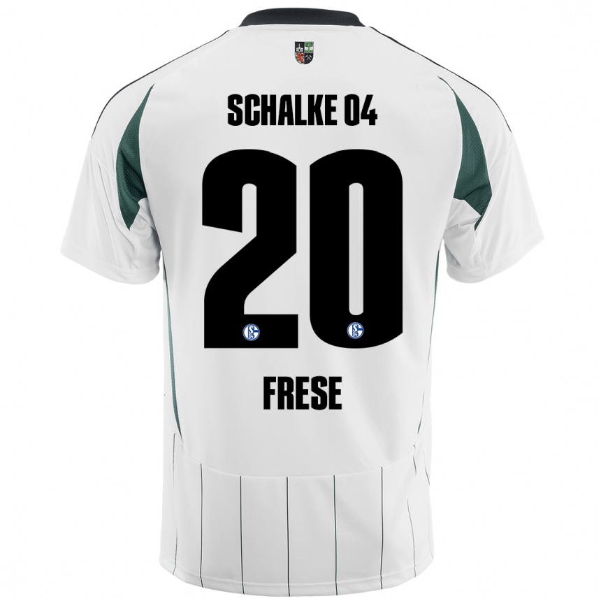 Kinder Fußball Niklas Frese #20 Weiß Grün Auswärtstrikot Trikot 2024/25 T-Shirt Luxemburg