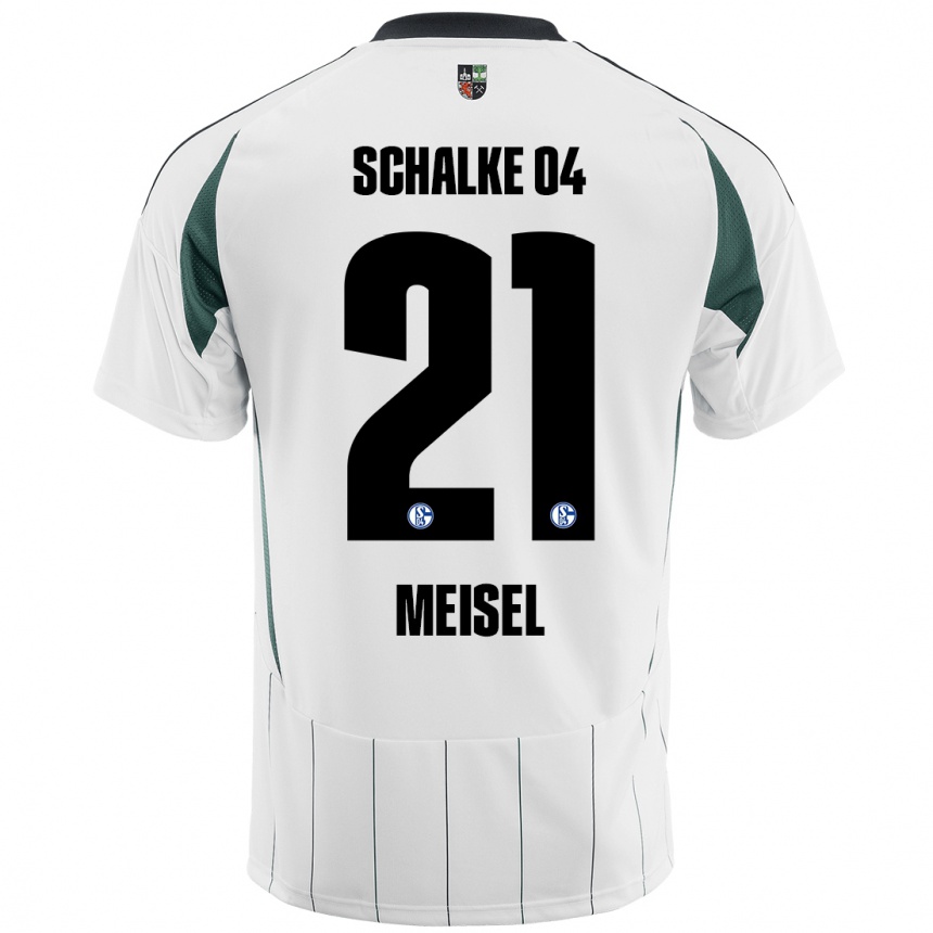 Kinder Fußball Kelsey Meisel #21 Weiß Grün Auswärtstrikot Trikot 2024/25 T-Shirt Luxemburg