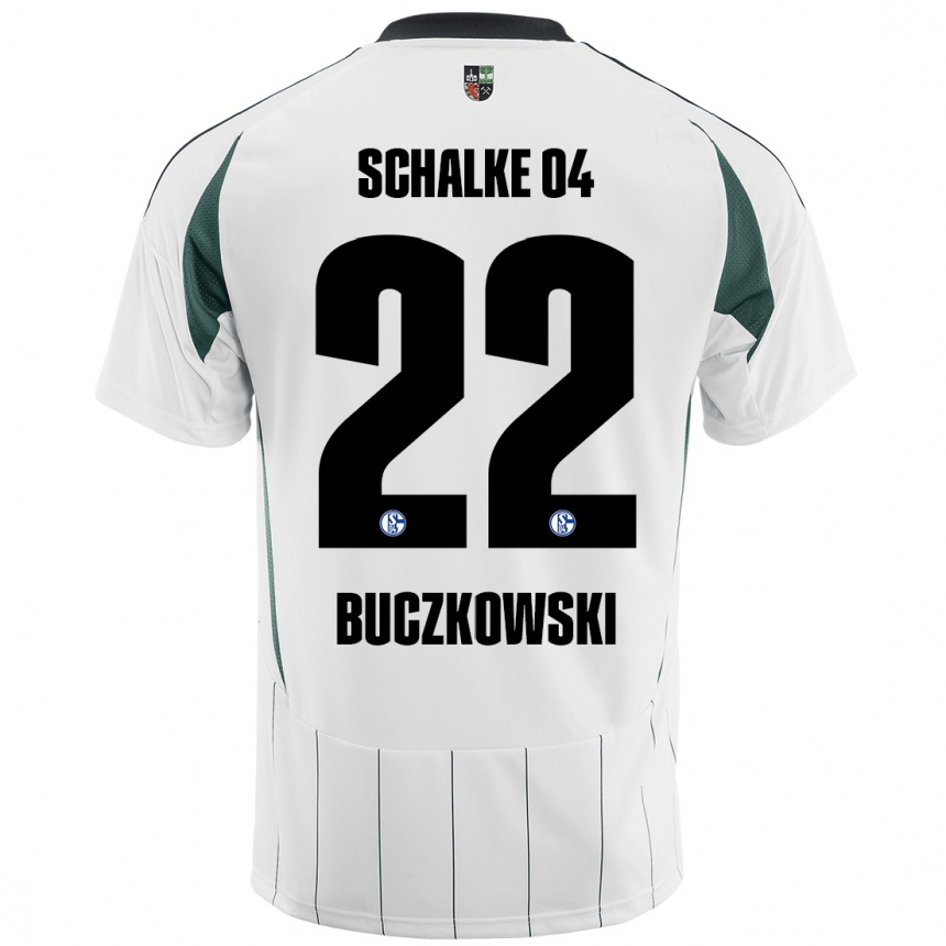 Kinder Fußball Philip Buczkowski #22 Weiß Grün Auswärtstrikot Trikot 2024/25 T-Shirt Luxemburg