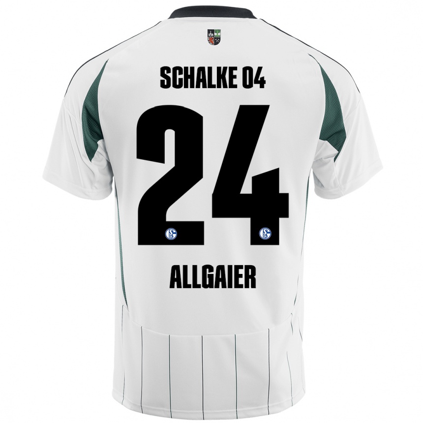 Kinder Fußball Felix Allgaier #24 Weiß Grün Auswärtstrikot Trikot 2024/25 T-Shirt Luxemburg