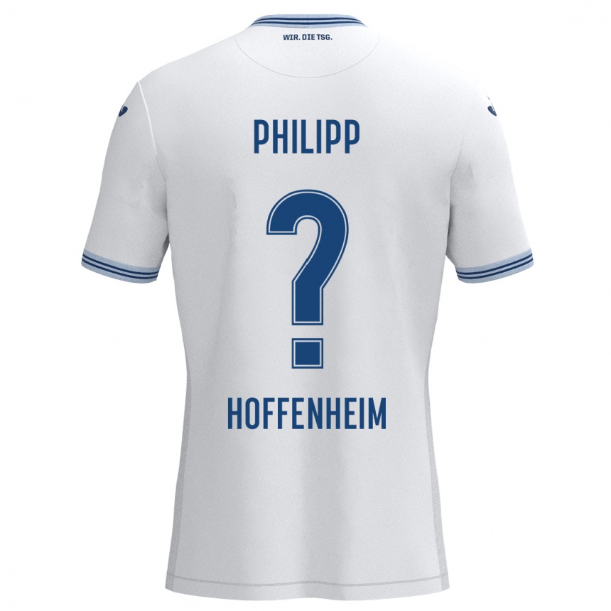 Kinder Fußball Tim Philipp #0 Weiß Blau Auswärtstrikot Trikot 2024/25 T-Shirt Luxemburg