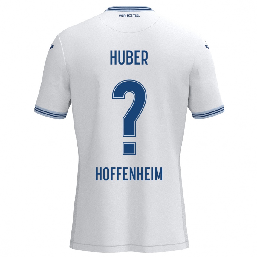 Kinder Fußball Benedikt Huber #0 Weiß Blau Auswärtstrikot Trikot 2024/25 T-Shirt Luxemburg