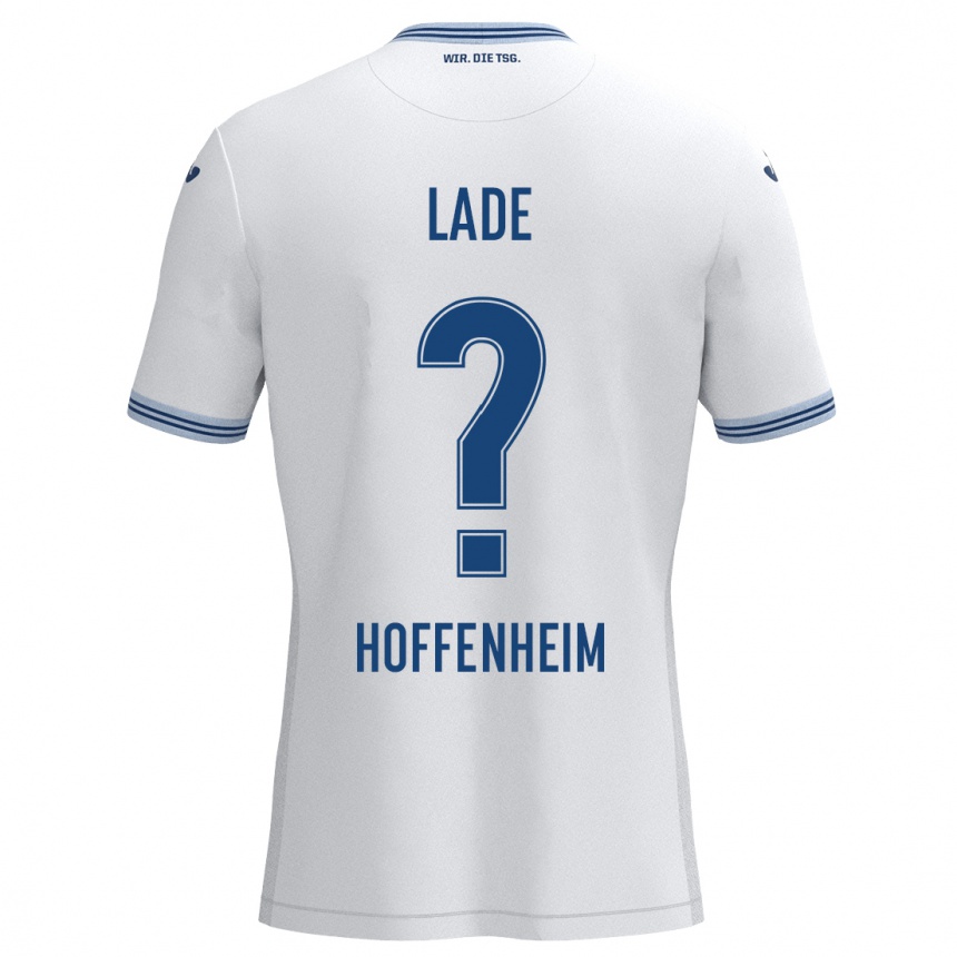 Kinder Fußball Benjamin Lade #0 Weiß Blau Auswärtstrikot Trikot 2024/25 T-Shirt Luxemburg