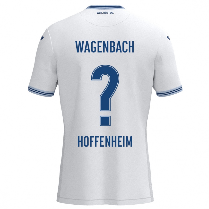 Kinder Fußball Lion Wagenbach #0 Weiß Blau Auswärtstrikot Trikot 2024/25 T-Shirt Luxemburg