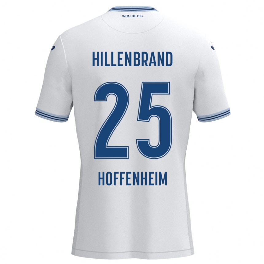 Kinder Fußball Jack Hillenbrand #25 Weiß Blau Auswärtstrikot Trikot 2024/25 T-Shirt Luxemburg