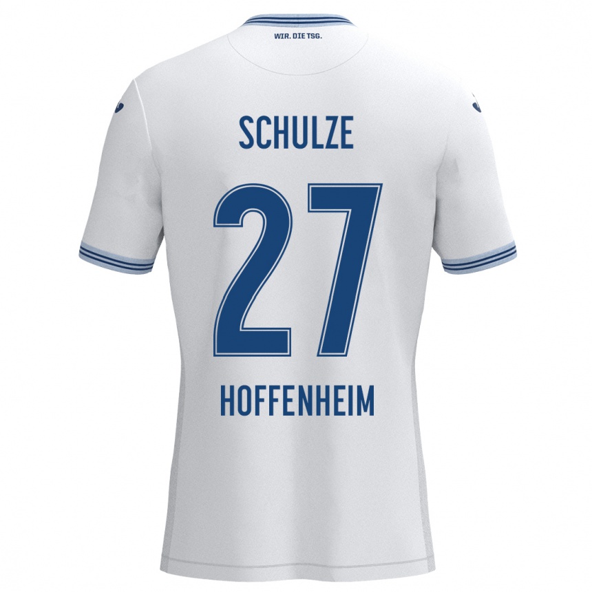 Kinder Fußball Louis Schulze #27 Weiß Blau Auswärtstrikot Trikot 2024/25 T-Shirt Luxemburg