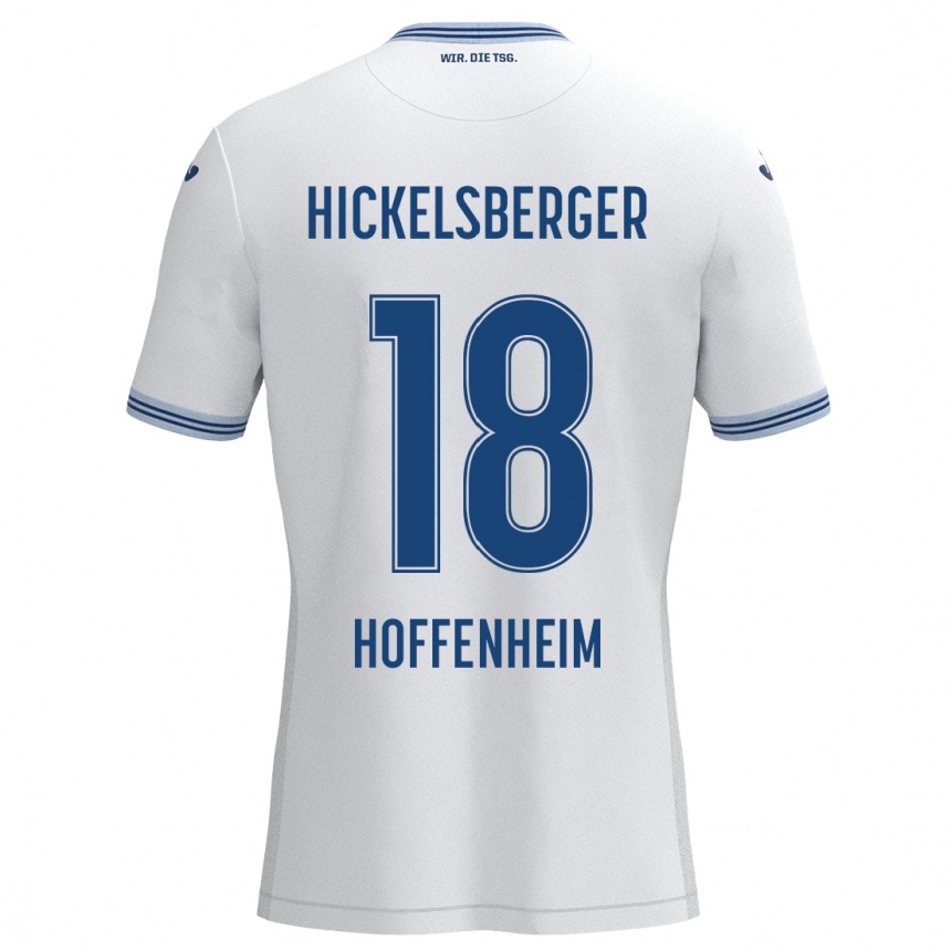 Kinder Fußball Julia Hickelsberger #18 Weiß Blau Auswärtstrikot Trikot 2024/25 T-Shirt Luxemburg