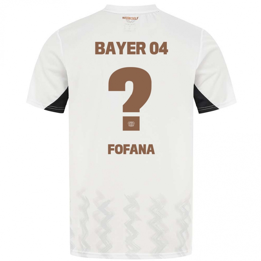 Kinder Fußball Sadik Fofana #0 Weiß Schwarz Auswärtstrikot Trikot 2024/25 T-Shirt Luxemburg