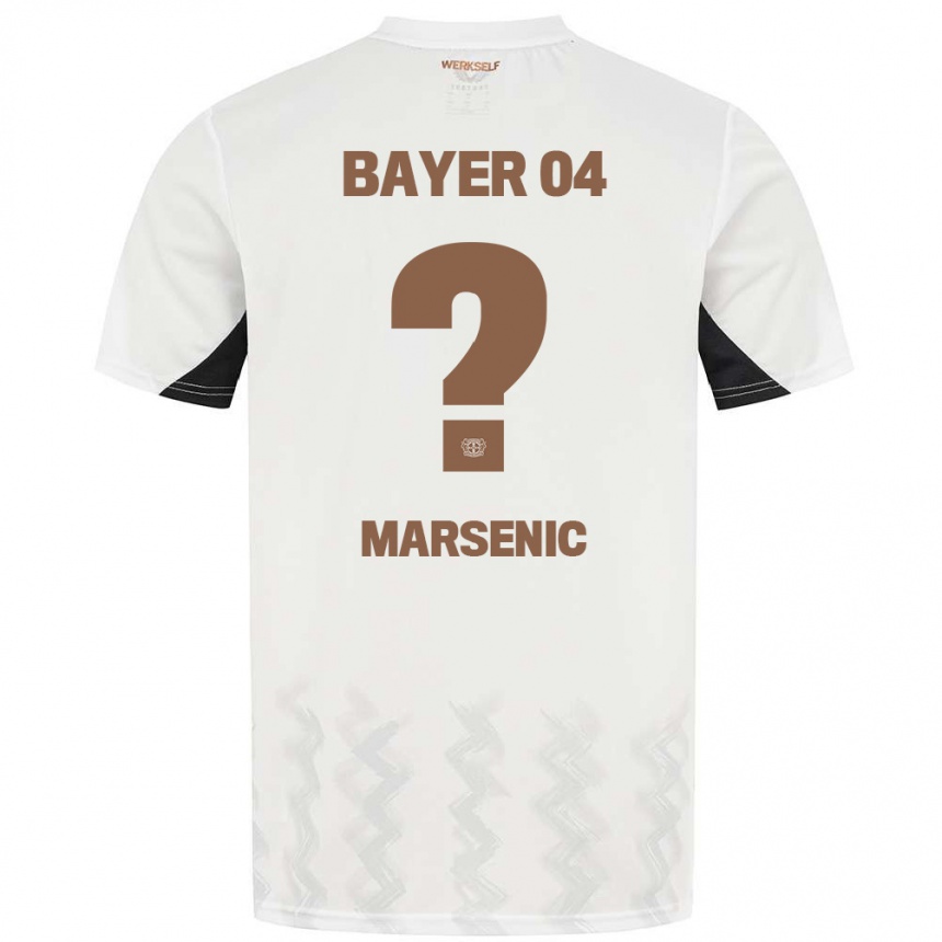 Kinder Fußball Matija Marsenic #0 Weiß Schwarz Auswärtstrikot Trikot 2024/25 T-Shirt Luxemburg