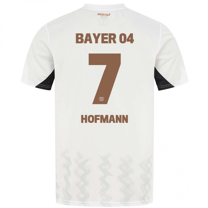 Kinder Fußball Jonas Hofmann #7 Weiß Schwarz Auswärtstrikot Trikot 2024/25 T-Shirt Luxemburg