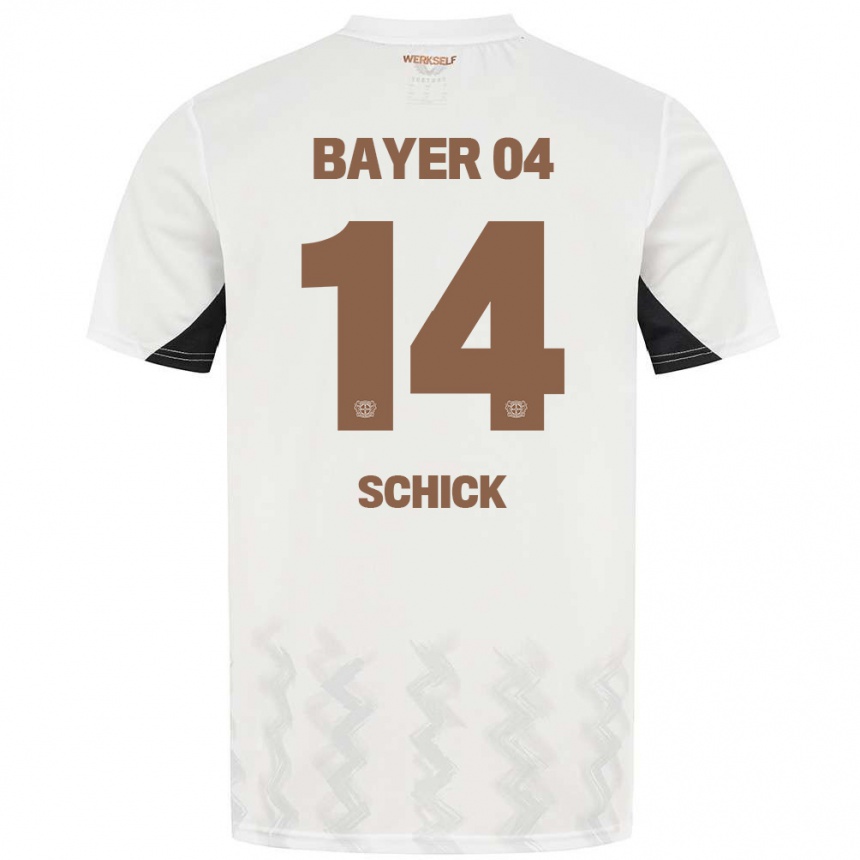 Kinder Fußball Patrik Schick #14 Weiß Schwarz Auswärtstrikot Trikot 2024/25 T-Shirt Luxemburg