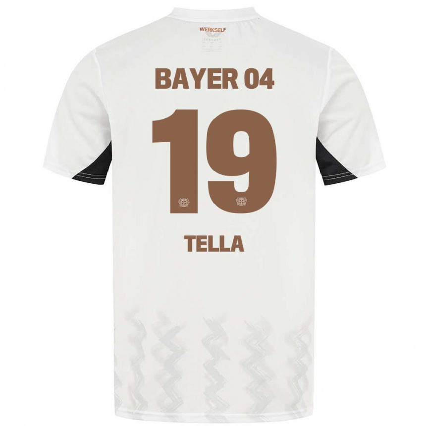 Kinder Fußball Nathan Tella #19 Weiß Schwarz Auswärtstrikot Trikot 2024/25 T-Shirt Luxemburg