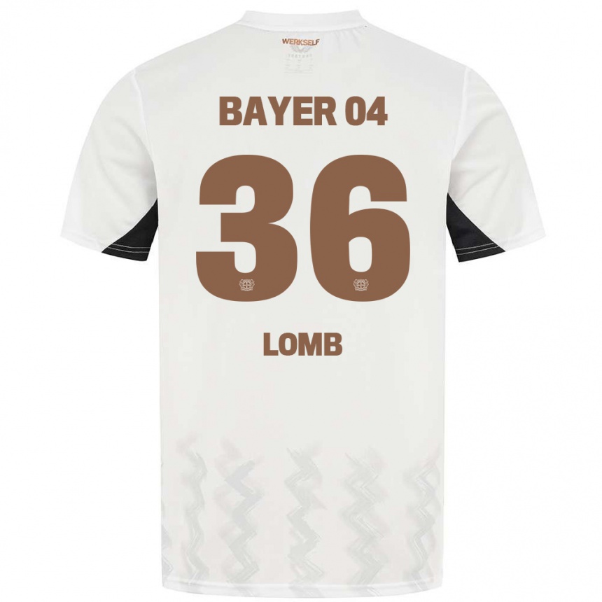 Kinder Fußball Niklas Lomb #36 Weiß Schwarz Auswärtstrikot Trikot 2024/25 T-Shirt Luxemburg