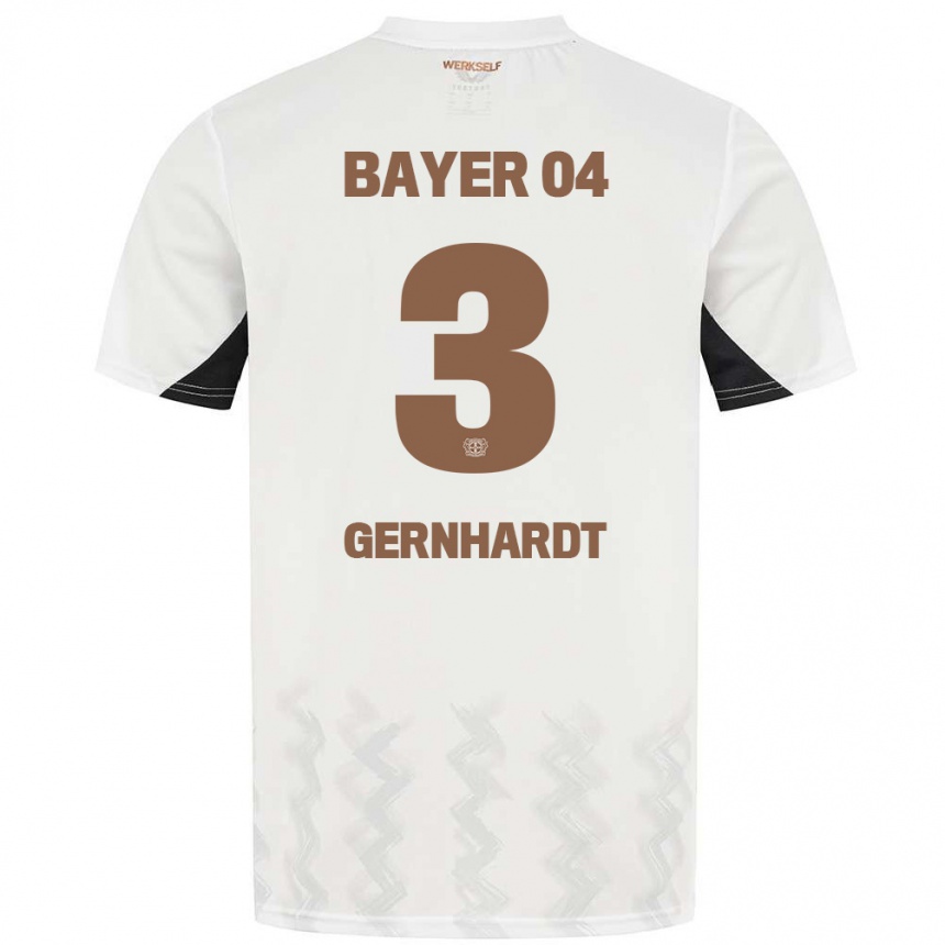 Kinder Fußball Nils Gernhardt #3 Weiß Schwarz Auswärtstrikot Trikot 2024/25 T-Shirt Luxemburg