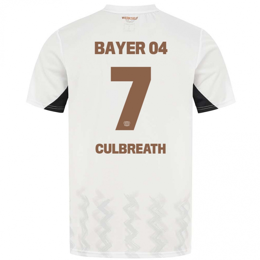 Kinder Fußball Montrell Culbreath #7 Weiß Schwarz Auswärtstrikot Trikot 2024/25 T-Shirt Luxemburg