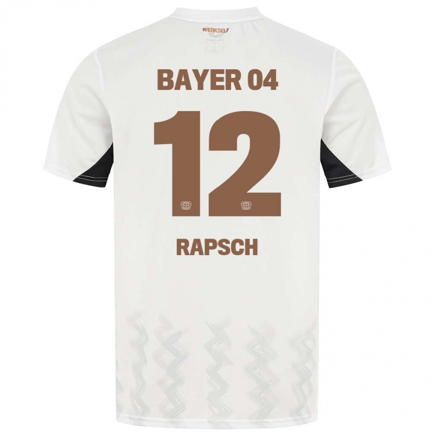 Kinder Fußball Simeon Rapsch #12 Weiß Schwarz Auswärtstrikot Trikot 2024/25 T-Shirt Luxemburg