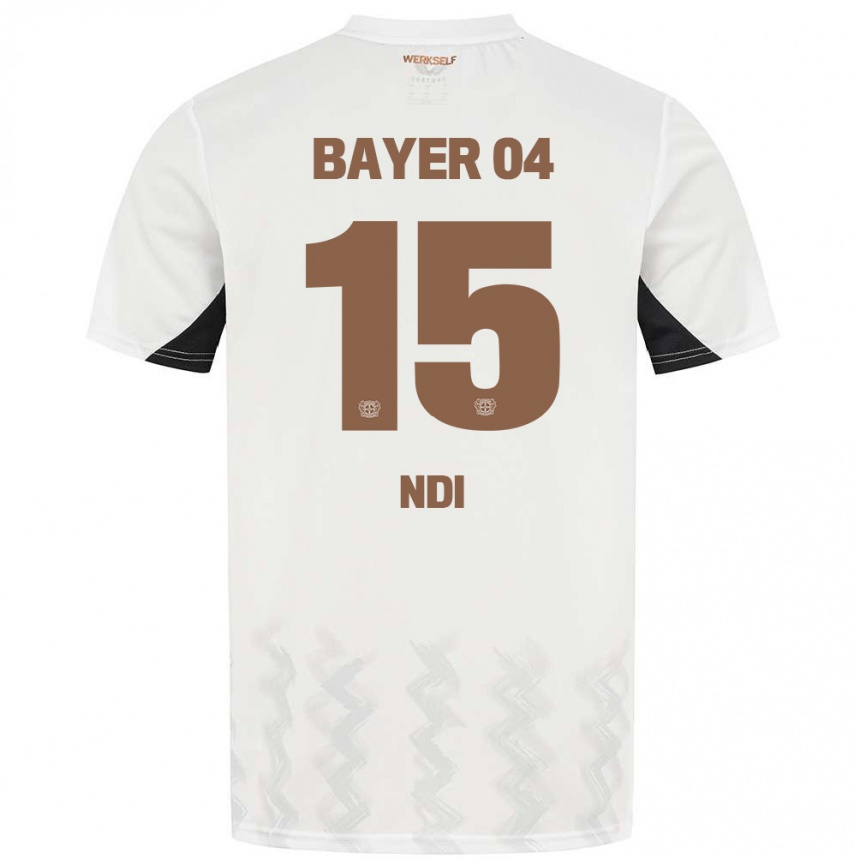 Kinder Fußball Bradley Ndi #15 Weiß Schwarz Auswärtstrikot Trikot 2024/25 T-Shirt Luxemburg