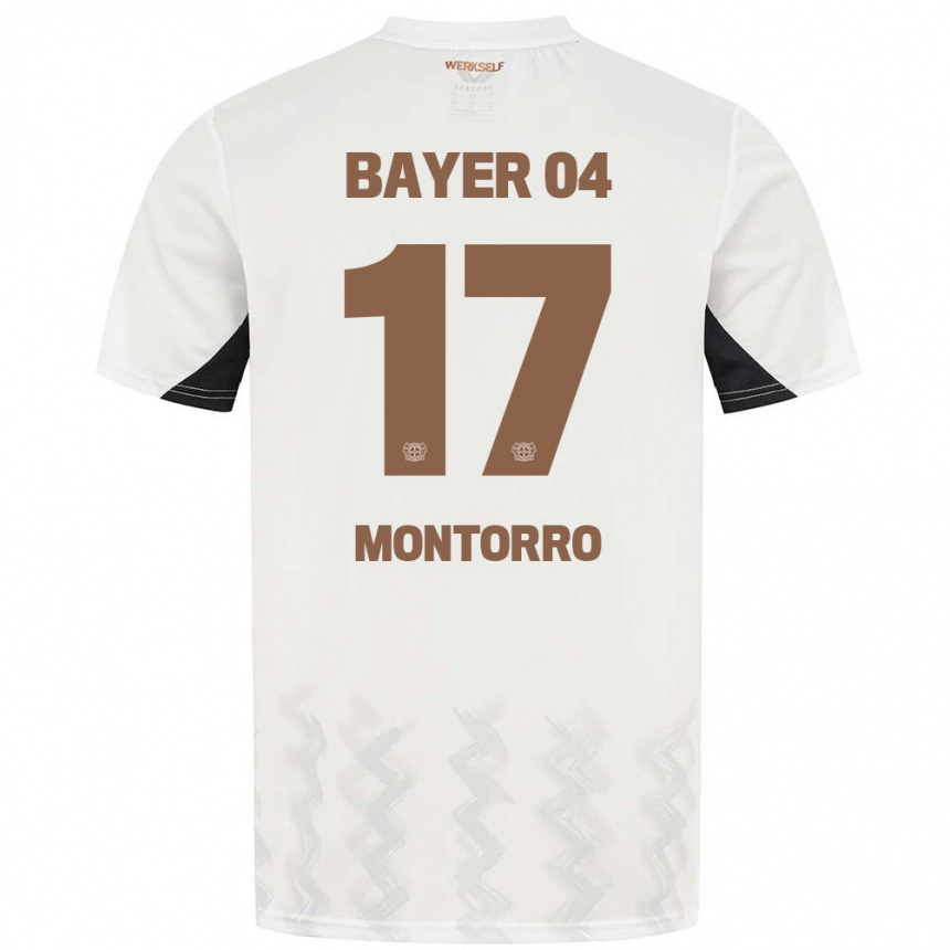 Kinder Fußball Josuè Montorro #17 Weiß Schwarz Auswärtstrikot Trikot 2024/25 T-Shirt Luxemburg