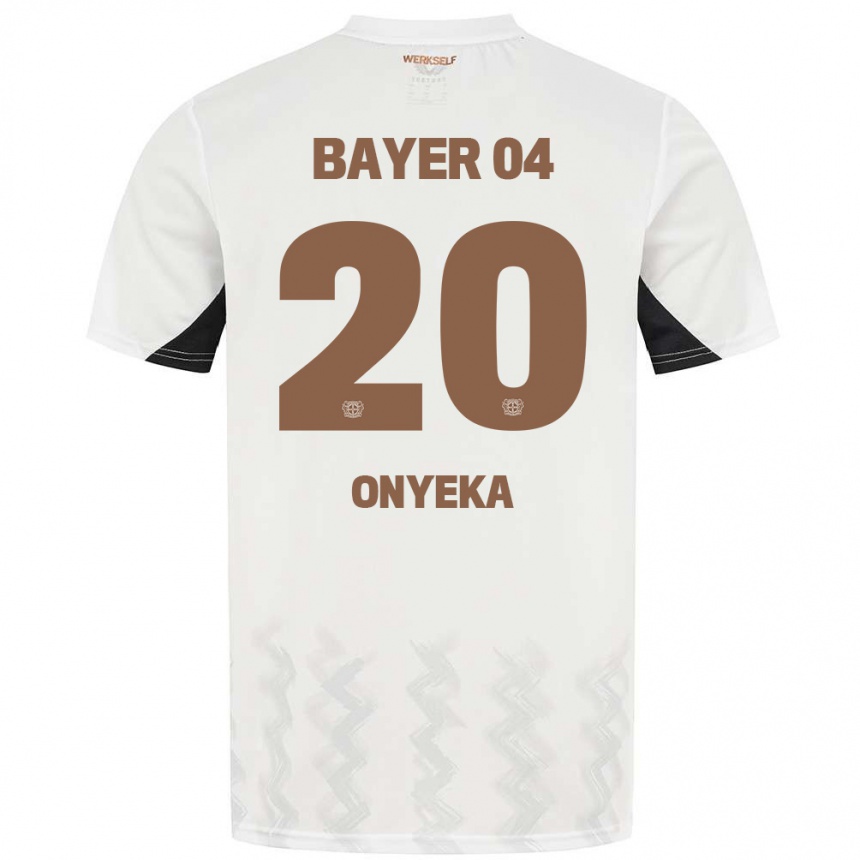 Kinder Fußball Francis Onyeka #20 Weiß Schwarz Auswärtstrikot Trikot 2024/25 T-Shirt Luxemburg