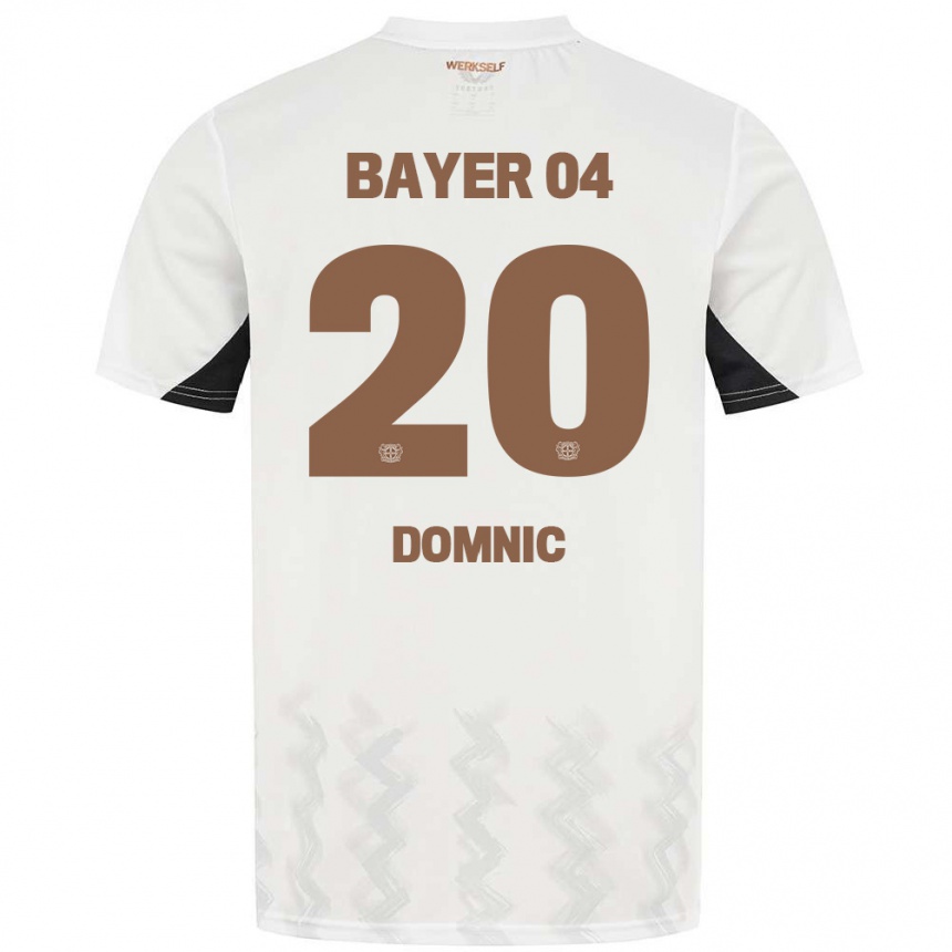 Kinder Fußball Nebe-Sirak Domnic #20 Weiß Schwarz Auswärtstrikot Trikot 2024/25 T-Shirt Luxemburg