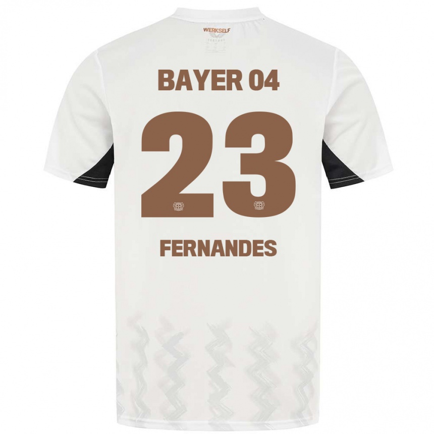 Kinder Fußball Tyron Fernandes #23 Weiß Schwarz Auswärtstrikot Trikot 2024/25 T-Shirt Luxemburg