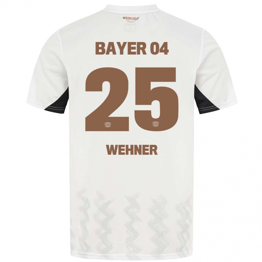 Kinder Fußball Luca Wehner #25 Weiß Schwarz Auswärtstrikot Trikot 2024/25 T-Shirt Luxemburg