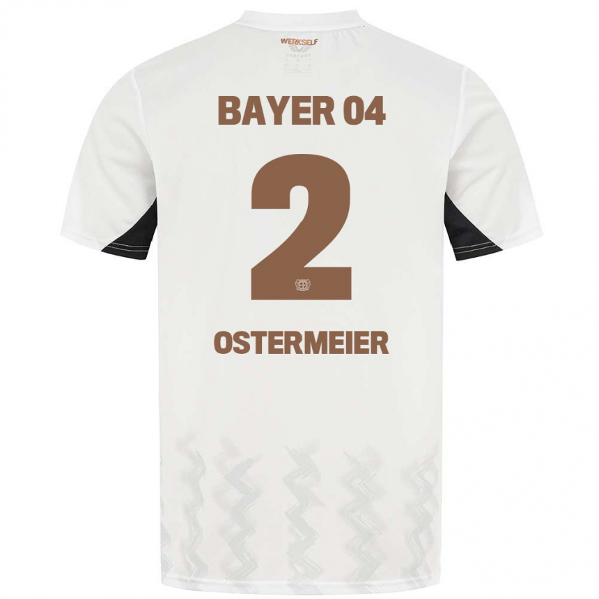 Kinder Fußball Selina Ostermeier #2 Weiß Schwarz Auswärtstrikot Trikot 2024/25 T-Shirt Luxemburg