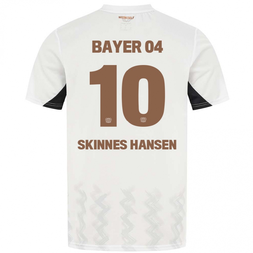 Kinder Fußball Synne Skinnes Hansen #10 Weiß Schwarz Auswärtstrikot Trikot 2024/25 T-Shirt Luxemburg