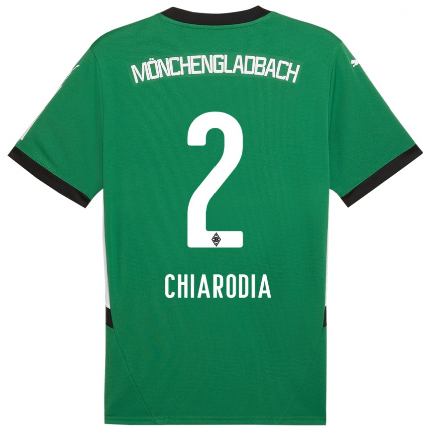 Kinder Fußball Fabio Chiarodia #2 Grün Weiß Auswärtstrikot Trikot 2024/25 T-Shirt Luxemburg