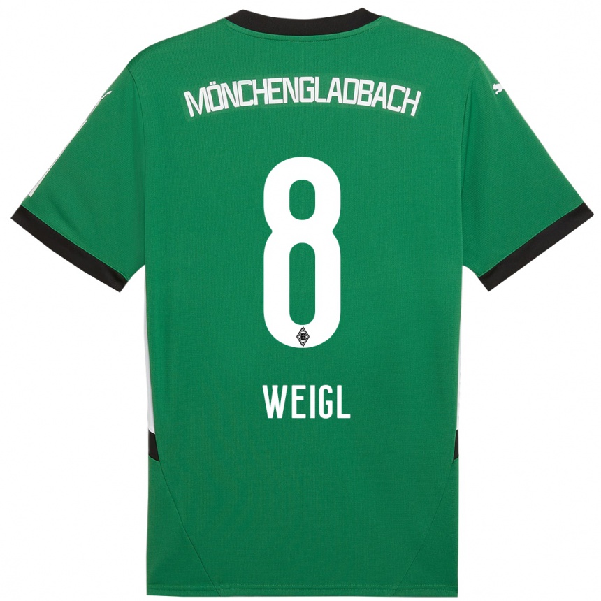 Kinder Fußball Julian Weigl #8 Grün Weiß Auswärtstrikot Trikot 2024/25 T-Shirt Luxemburg