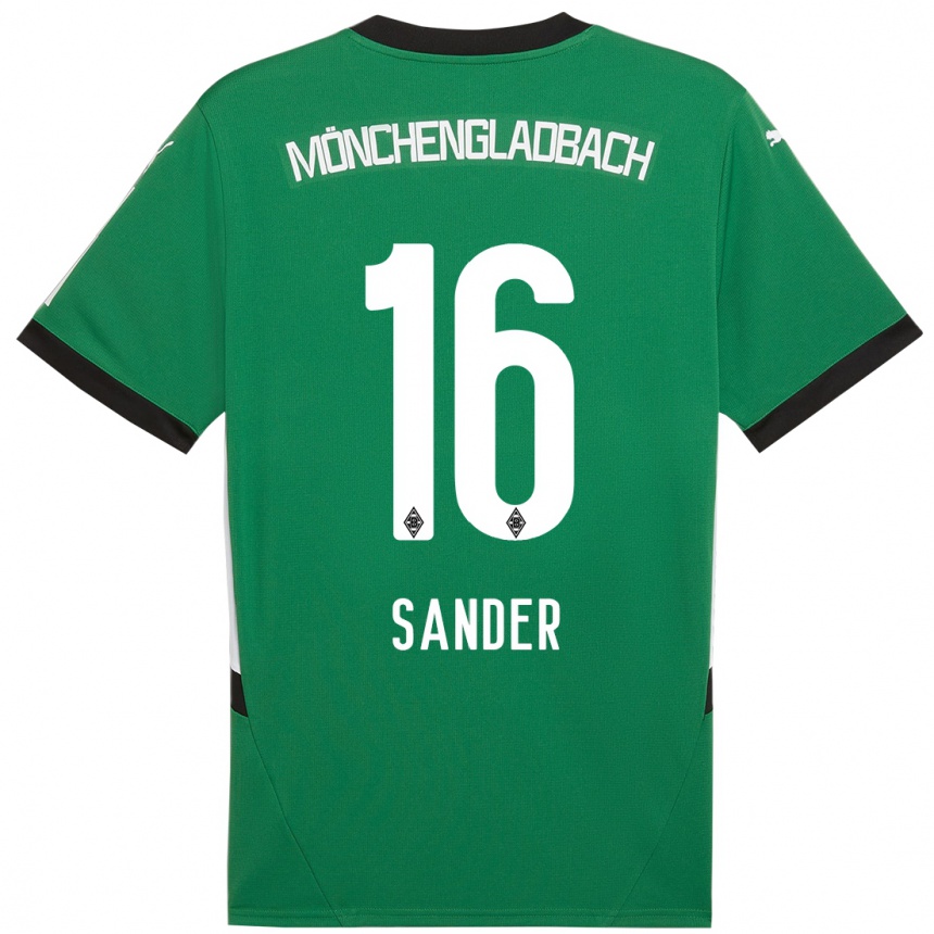 Kinder Fußball Philipp Sander #16 Grün Weiß Auswärtstrikot Trikot 2024/25 T-Shirt Luxemburg