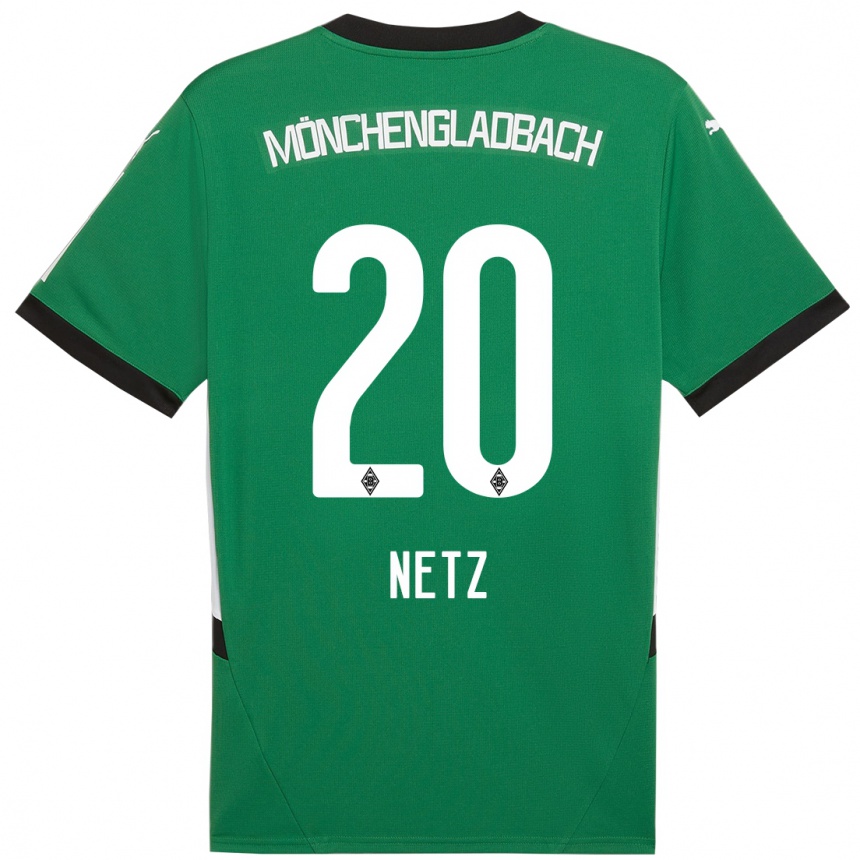 Kinder Fußball Luca Netz #20 Grün Weiß Auswärtstrikot Trikot 2024/25 T-Shirt Luxemburg