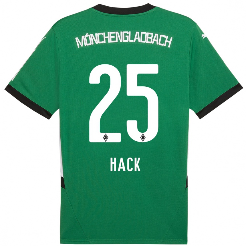 Kinder Fußball Robin Hack #25 Grün Weiß Auswärtstrikot Trikot 2024/25 T-Shirt Luxemburg